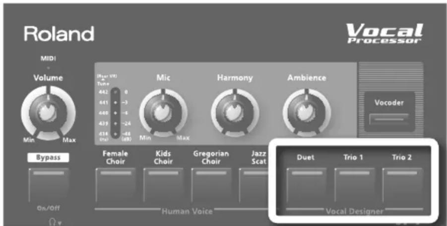 ROLAND VP-7 - Vælg en lyd på Human Voice-sektionen - 1