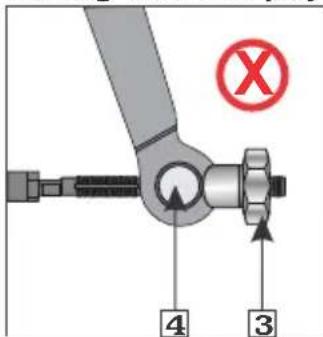 Diagram of a mechanical joint with labeled parts and a red prohibition symbol