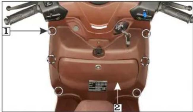 Technical diagram of a brown automotive seat with labeled components and parts, including numbered annotations.