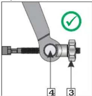 Diagram of a mechanical joint with numbered parts and a green checkmark indicating selection