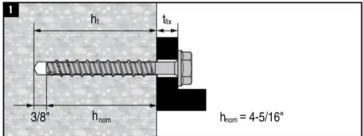 h₁ tfix 3/8" hnom hnom = 4-5/16"