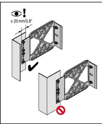 ≥ 20 mm/0,8" ✓