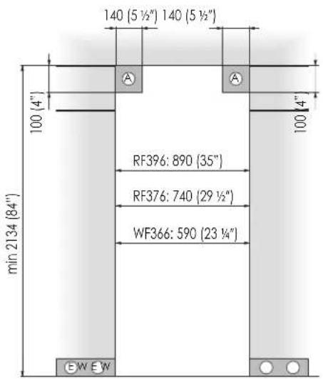 SMEG RF396LSIX - Pladsbehov med åben läge 90 - 1