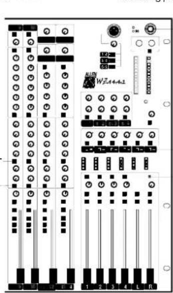 Electrical wiring diagram of a network device with labeled components and connectors