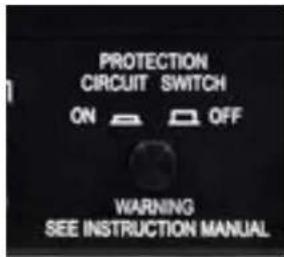 PROTECTION CIRCUIT SWITCH ON OFF WARNING SEE INSTRUCTION MANUAL