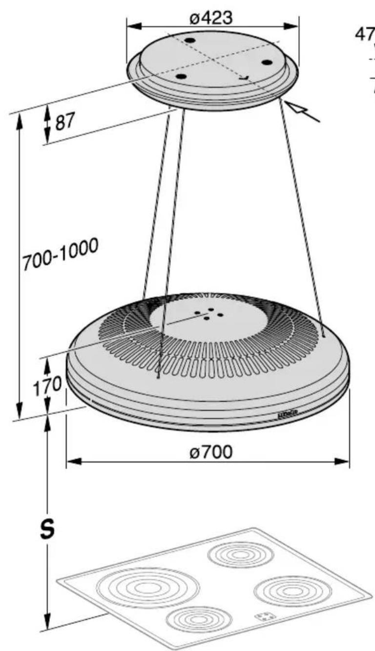 MIELE DA 7078 D - Produktmål - 1