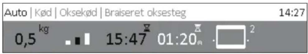 Auto | Kød | Oksekød | Braiseret oksesteg 14:27 0,5 kg 15:47 01:20m 2