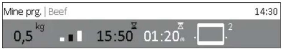 Mine prg. | Beef 14:30 0,5 kg 15:50 01:20m . 2