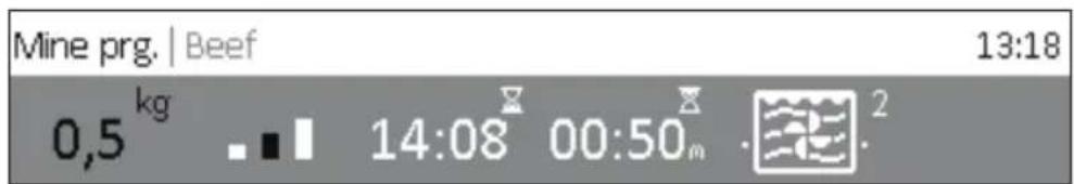 Mine prg. | Beef 13:18 0,5 kg 14:08 00:50m 2