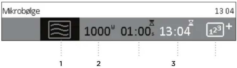 Mikrobølge 13 04 1000° 01:00s 13:04 12³+ 1 2 3