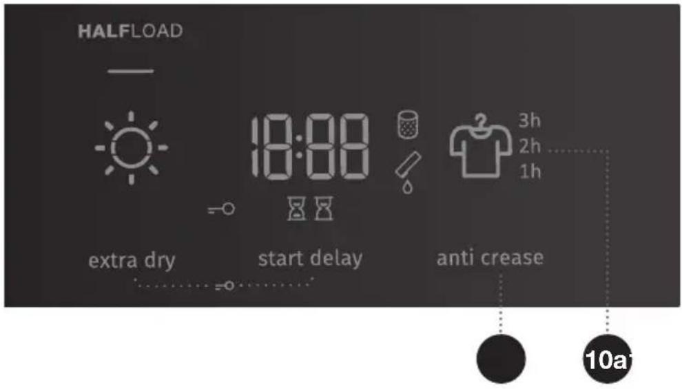 HALFLOAD 18:00 extra dry start delay anti crease 3h 2h 1h 10a