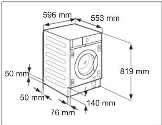 596 mm 553 mm 819 mm 50 mm 50 mm 76 mm 140 mm