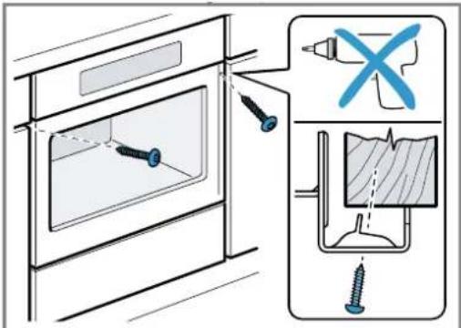Diagram illustrating screw installation procedure with labeled components and inspection notes
