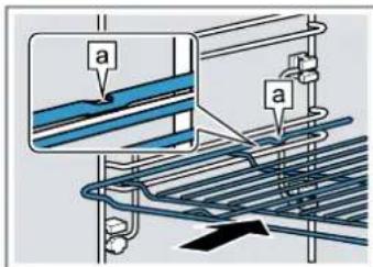 Technical diagram showing a mechanical assembly with labeled parts 'a' and directional arrows indicating motion or force.