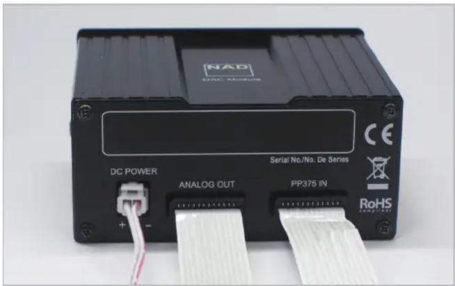 NAD DAC Module DC POWER Analog OUT Serial No./No. De Series PP375 IN RoHS 200P-201