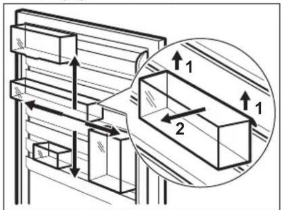 ELECTROLUX LUC4NF23W - Placering af dørhylder - 1