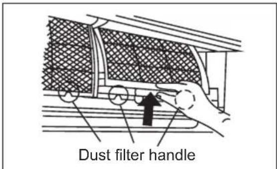 Dust filter handle