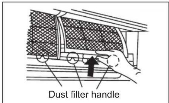 Dust filter handle