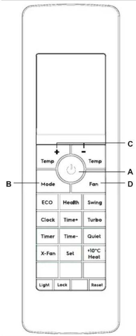 ELECTROLUX EXN09C58HWO - SÅDAN BRUGES FJERNBETJENINGEN - 2