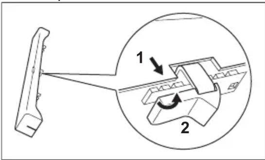 Technical diagram showing a mechanical assembly with labeled components and directional arrows