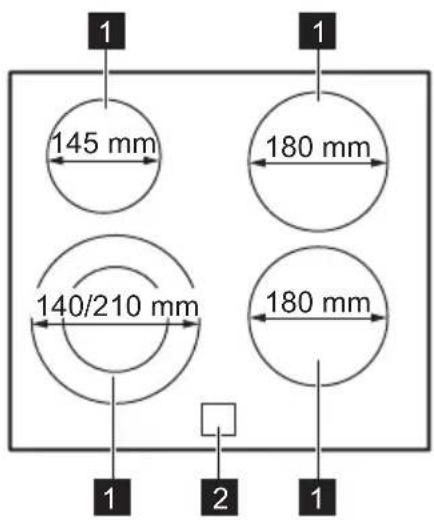 ELECTROLUX EKC7051BOX - Oversigt over kogeplade - 1