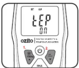 LCP ON ozito | DIGITAL MOUNTY & TEMPORATE RATER 1. 2. MAX
