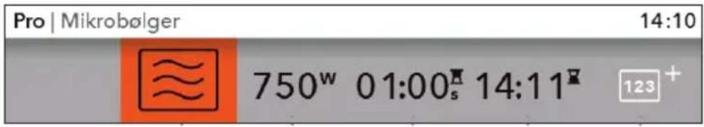 Pro | Mikrobølger 14:10 750w 01:00s 14:11 123 +