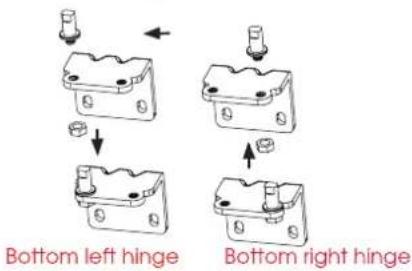 Bottom left hinge Bottom right hinge