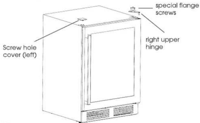 special flange screws right upper hinge Screw hole cover (left)