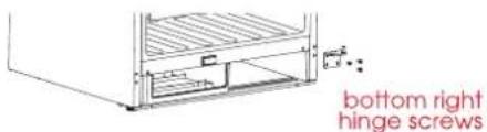 bottom right hinge screws