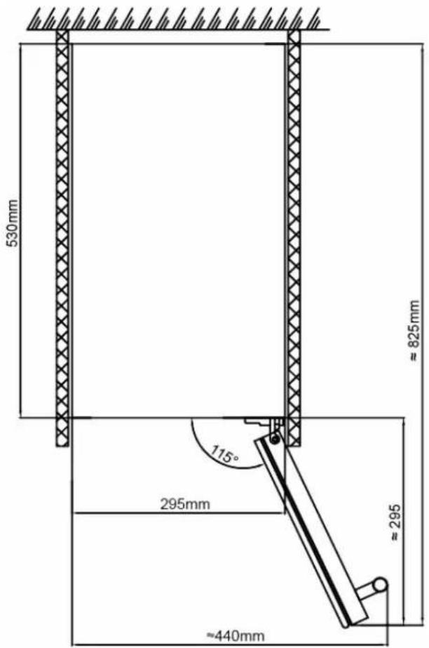 530mm ≈825mm 115° 295mm ≈295 ≈440mm