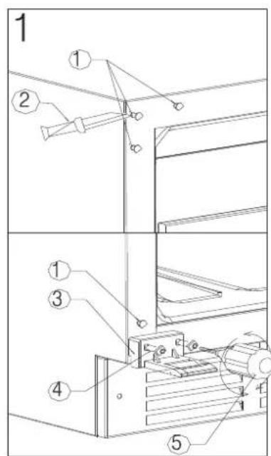 Technical diagram showing labeled mechanical components with numbered parts, likely from an engineering or manufacturing context.