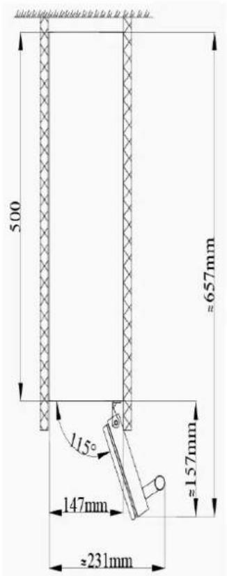 500 ≈657mm 115° 147mm ≈231mm