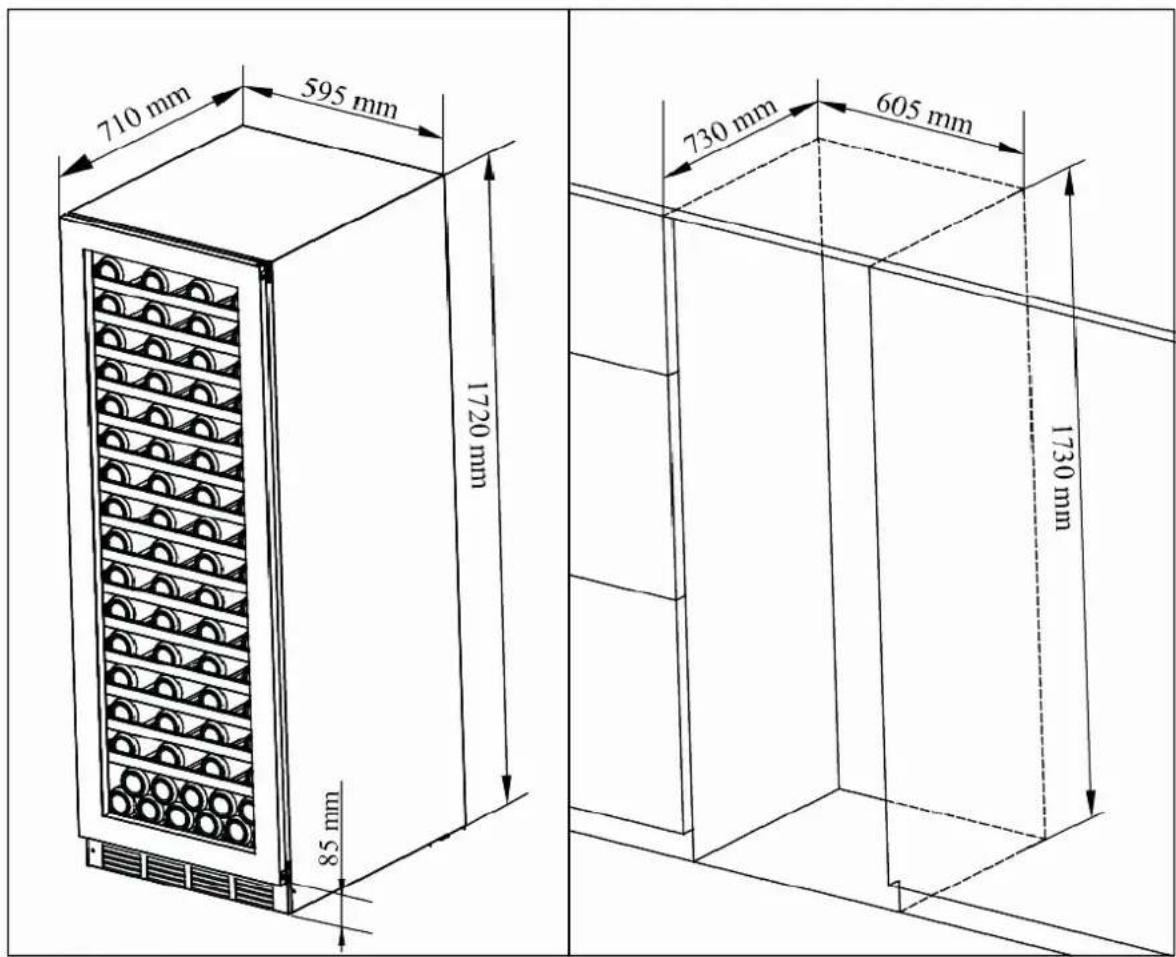 710 mm 595 mm 1720 mm 85 mm 730 mm 605 mm 1730 mm