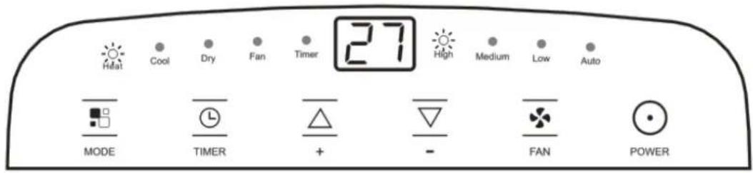 27 High Medium Low Auto MODE TIMER + - FAN POWER