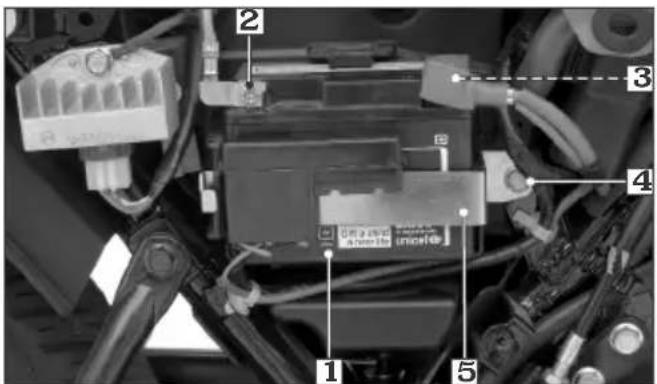 Labeled diagram of a vehicle electrical connector with numbered parts and component annotations