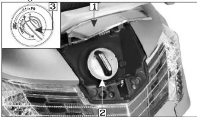 Technical diagram of a car intake manifold with labeled parts and a directional indicator showing dial-up.