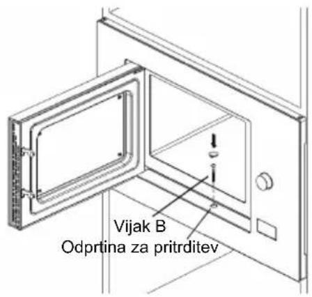 Vijak B Odprtina za pritrditev