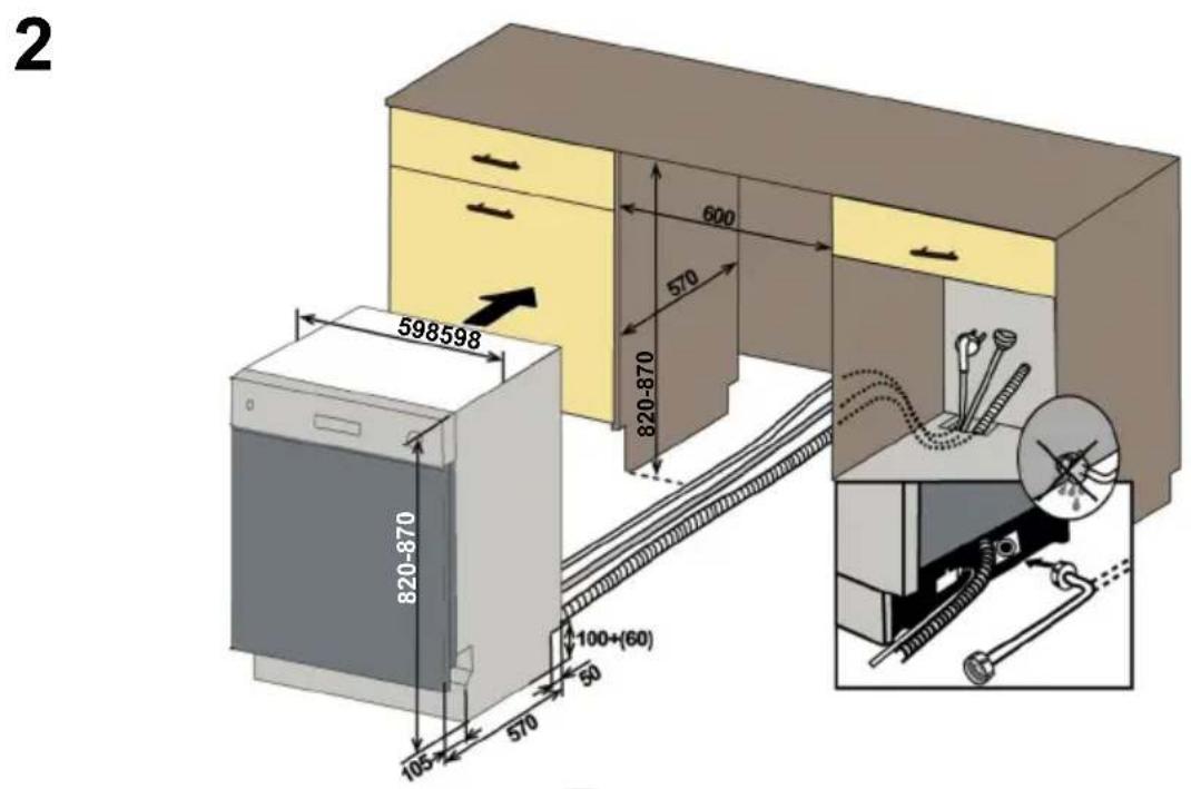 Cylinda DM 4310 E - Montering af maskinen under bordet - 3