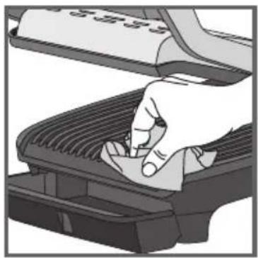 Illustration of a hand pressing down on a mechanical component (no text or symbols visible)
