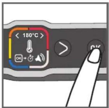 < 180°C > OK → ⬤️ OK