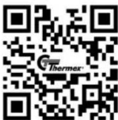 QR code with central logo containing 'Thermex' text and a stylized 'G' symbol