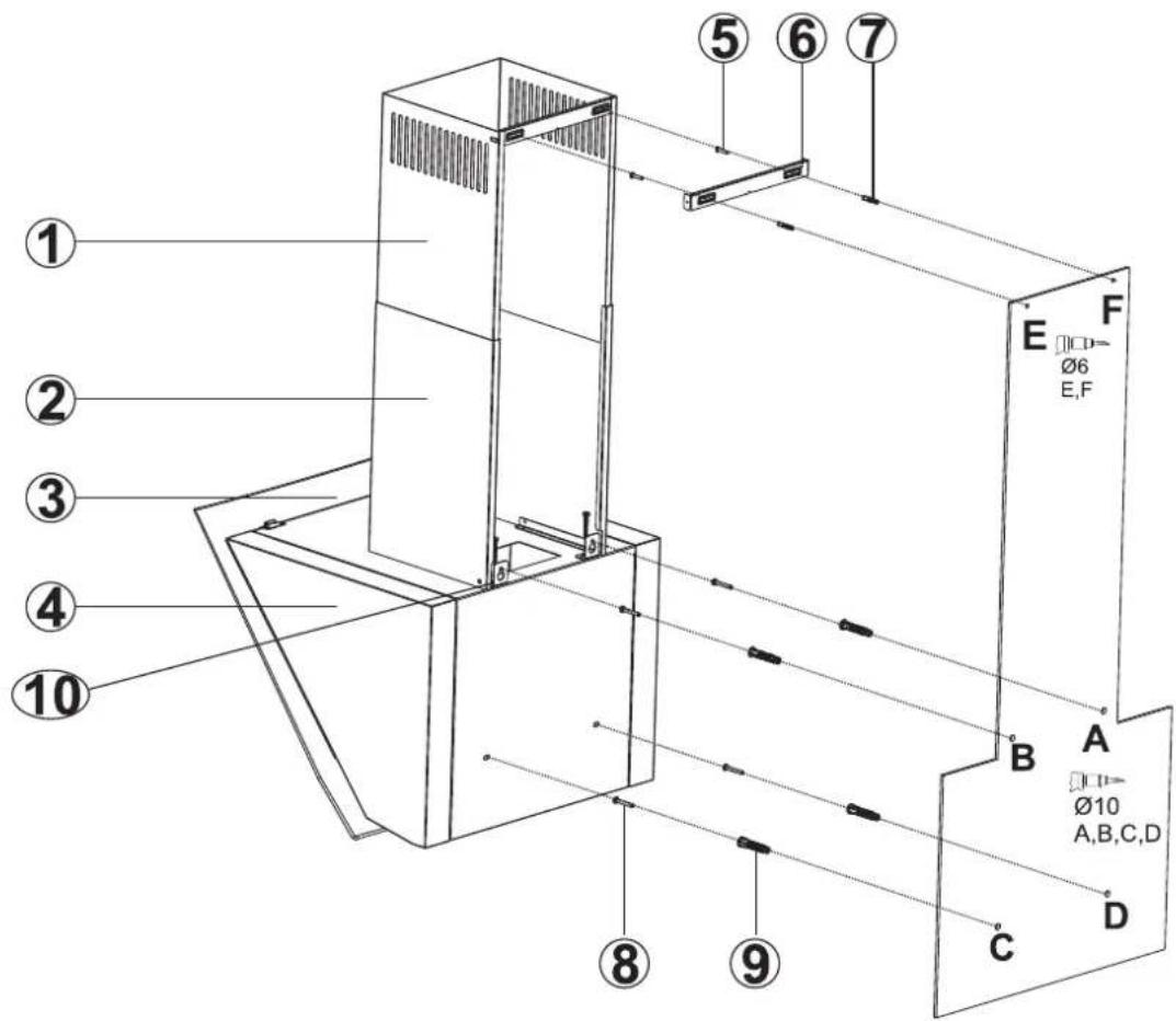 SILVERLINE SC 3422 - Montering af emhætte - 1