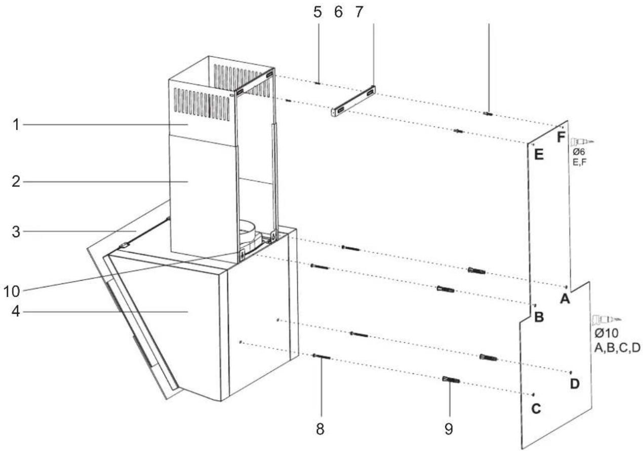SILVERLINE PE 374 - Montering af emhætte - 1