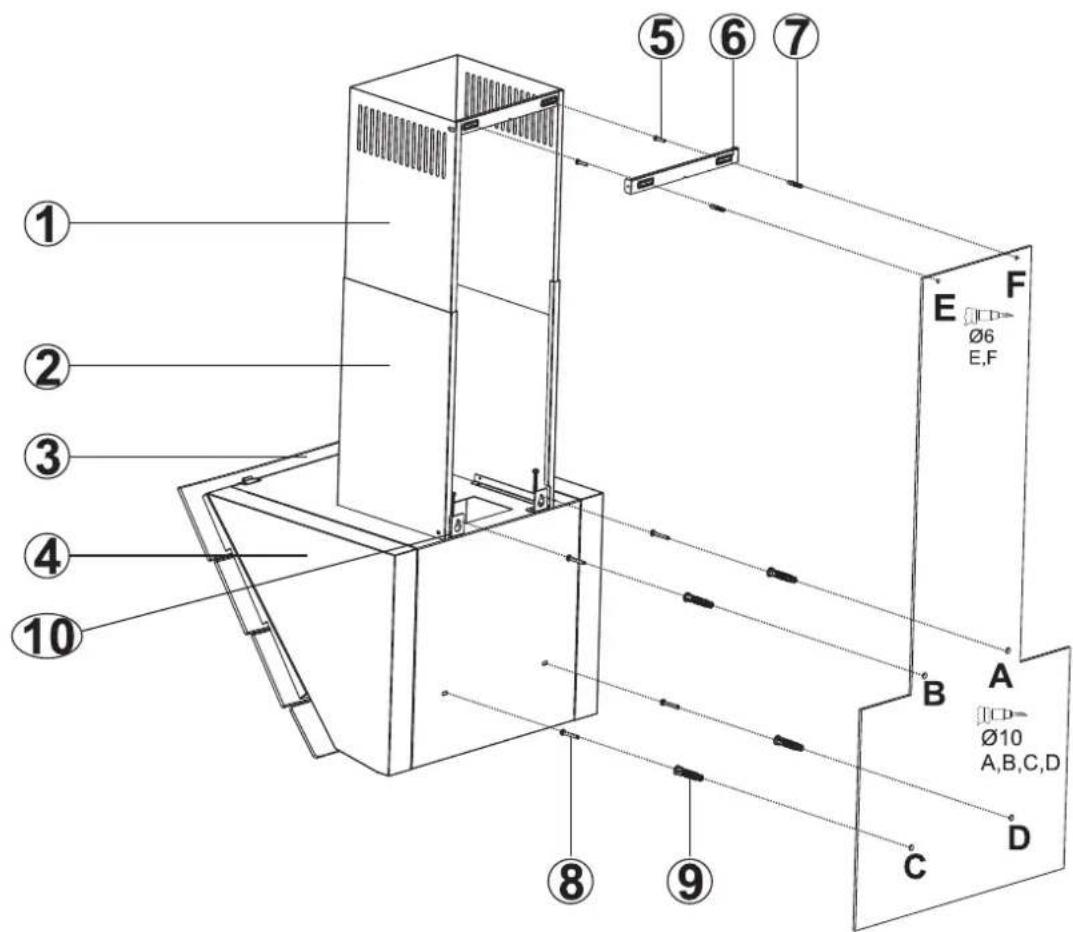 SILVERLINE SM 3379 - Montering af emhætte - 1