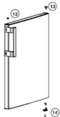 Technical diagram of a rectangular panel with numbered components, likely for assembly or labeling reference.