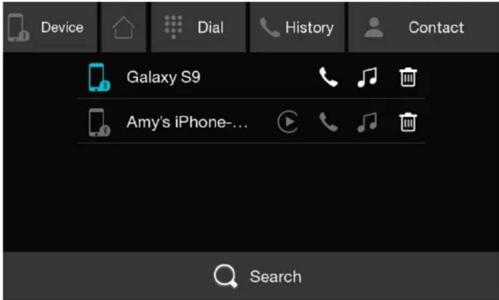 Device Dial History Contact Galaxy S9 Amy's iPhone-... Search