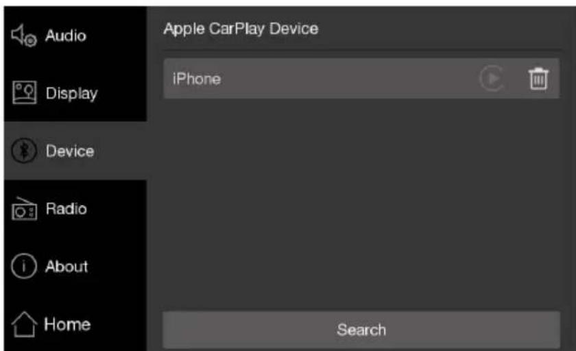 Audio Display Device Radio About Home Apple CarPlay Device iPhone Search