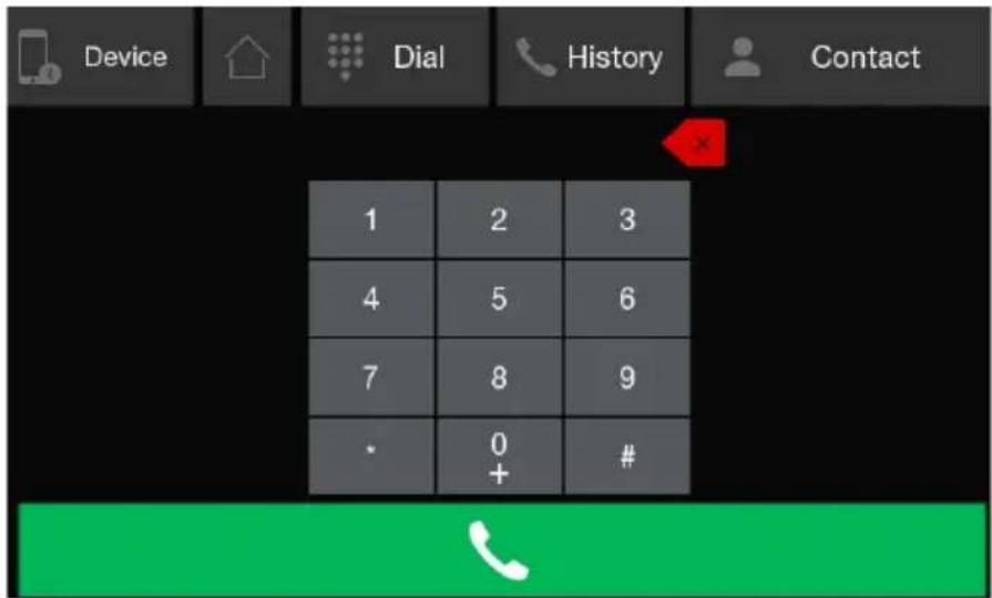 Device Dial History Contact 1 2 3 4 5 6 7 8 9 • 0 # +