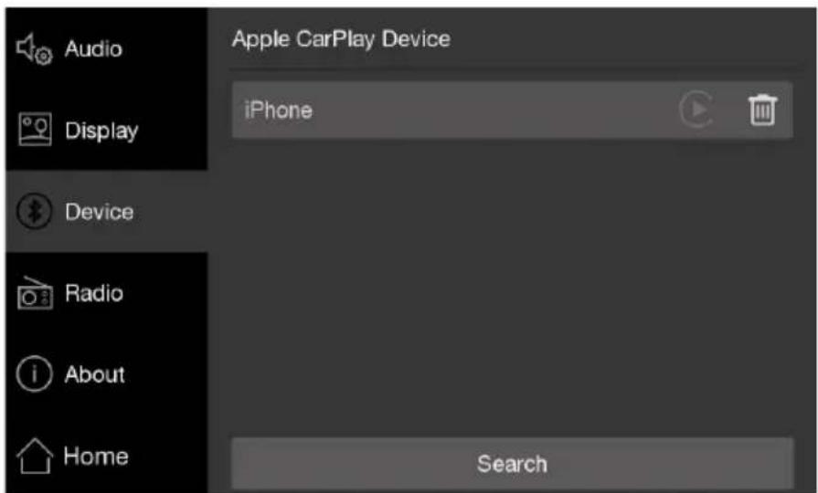Audio Display Device Radio About Home Apple CarPlay Device iPhone Search